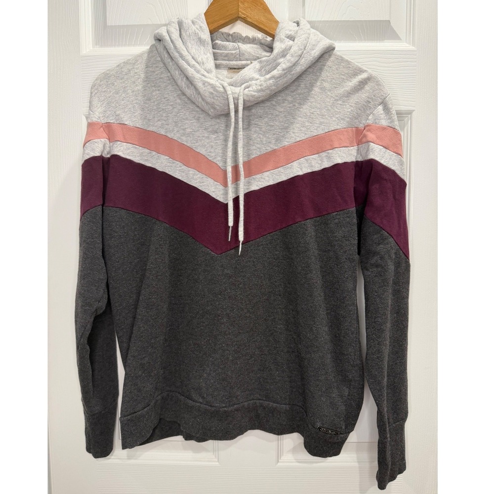 Betsey Johnson Performance Hoodie Womens‎ Colorblock Chevron Stripe M Athleisure
